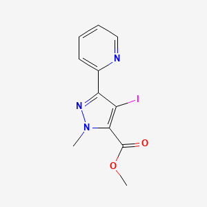 molecular formula C11H10IN3O2 B1481918 methyl 4-iodo-1-methyl-3-(pyridin-2-yl)-1H-pyrazole-5-carboxylate CAS No. 2098132-43-3