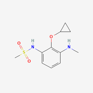molecular formula C11H16N2O3S B14819183 N-(2-Cyclopropoxy-3-(methylamino)phenyl)methanesulfonamide 