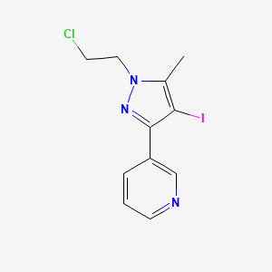 3-(1-(2-chloroethyl)-4-iodo-5-methyl-1H-pyrazol-3-yl)pyridine