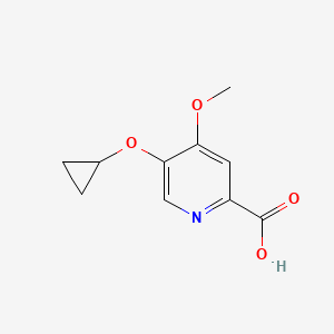 molecular formula C10H11NO4 B14819212 5-Cyclopropoxy-4-methoxypicolinic acid 