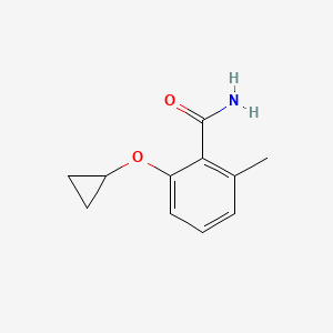 molecular formula C11H13NO2 B14819216 2-Cyclopropoxy-6-methylbenzamide 