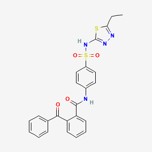 molecular formula C24H20N4O4S2 B14819222 N-{4-[(5-ethyl-1,3,4-thiadiazol-2-yl)sulfamoyl]phenyl}-2-(phenylcarbonyl)benzamide 