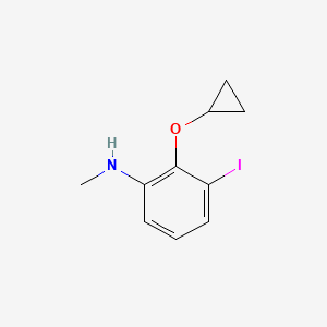 molecular formula C10H12INO B14819233 2-Cyclopropoxy-3-iodo-N-methylaniline 