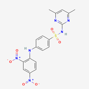 molecular formula C18H16N6O6S B14819256 N-(4,6-dimethylpyrimidin-2-yl)-4-[(2,4-dinitrophenyl)amino]benzenesulfonamide 