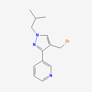 3-(4-(bromomethyl)-1-isobutyl-1H-pyrazol-3-yl)pyridine