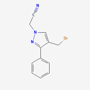 2-(4-(bromomethyl)-3-phenyl-1H-pyrazol-1-yl)acetonitrile