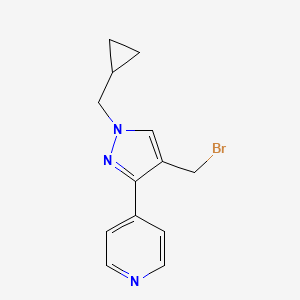 4-(4-(bromomethyl)-1-(cyclopropylmethyl)-1H-pyrazol-3-yl)pyridine