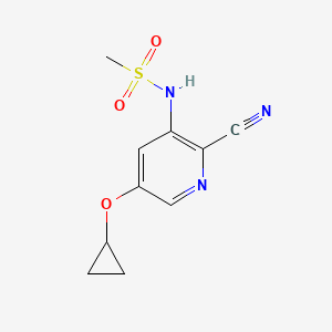 molecular formula C10H11N3O3S B14819281 N-(2-Cyano-5-cyclopropoxypyridin-3-YL)methanesulfonamide 