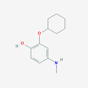 molecular formula C13H19NO2 B14819292 2-(Cyclohexyloxy)-4-(methylamino)phenol 