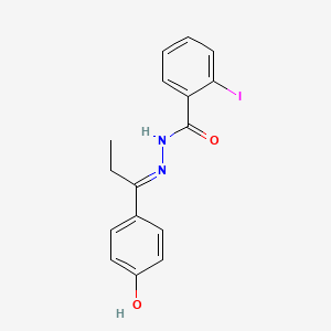 molecular formula C16H15IN2O2 B14819304 N'-[(1E)-1-(4-hydroxyphenyl)propylidene]-2-iodobenzohydrazide 