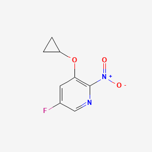 molecular formula C8H7FN2O3 B14819317 3-Cyclopropoxy-5-fluoro-2-nitropyridine 