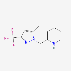 2-((5-methyl-3-(trifluoromethyl)-1H-pyrazol-1-yl)methyl)piperidine