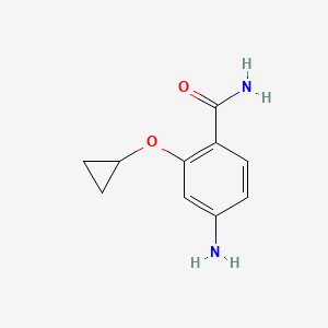 molecular formula C10H12N2O2 B14819348 4-Amino-2-cyclopropoxybenzamide 