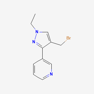3-(4-(bromomethyl)-1-ethyl-1H-pyrazol-3-yl)pyridine