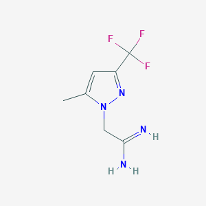 molecular formula C7H9F3N4 B1481937 2-(5-methyl-3-(trifluoromethyl)-1H-pyrazol-1-yl)acetimidamide CAS No. 2098135-58-9