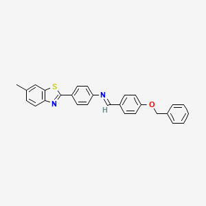molecular formula C28H22N2OS B14819410 N-{(E)-[4-(benzyloxy)phenyl]methylidene}-4-(6-methyl-1,3-benzothiazol-2-yl)aniline 