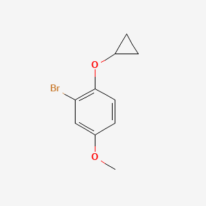 molecular formula C10H11BrO2 B14819411 2-Bromo-1-cyclopropoxy-4-methoxybenzene 
