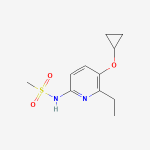 molecular formula C11H16N2O3S B14819460 N-(5-Cyclopropoxy-6-ethylpyridin-2-YL)methanesulfonamide 