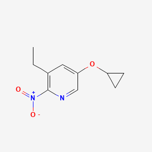 molecular formula C10H12N2O3 B14819471 5-Cyclopropoxy-3-ethyl-2-nitropyridine 