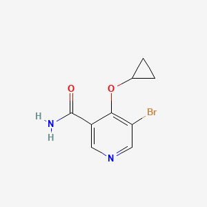 molecular formula C9H9BrN2O2 B14819485 5-Bromo-4-cyclopropoxynicotinamide 