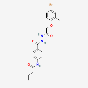 molecular formula C20H22BrN3O4 B14819489 N-[4-({2-[(4-bromo-2-methylphenoxy)acetyl]hydrazinyl}carbonyl)phenyl]butanamide 