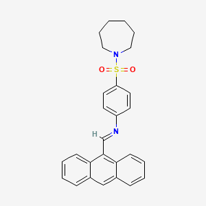 molecular formula C27H26N2O2S B14819525 N-[(E)-anthracen-9-ylmethylidene]-4-(azepan-1-ylsulfonyl)aniline 