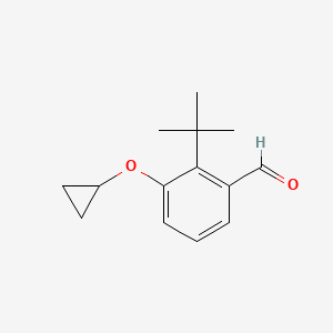molecular formula C14H18O2 B14819550 2-Tert-butyl-3-cyclopropoxybenzaldehyde 