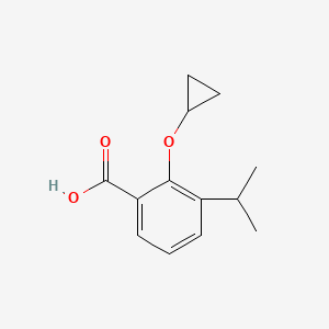 molecular formula C13H16O3 B14819565 2-Cyclopropoxy-3-isopropylbenzoic acid 