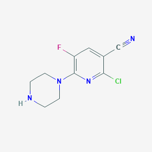 2-Chloro-5-fluoro-6-(piperazin-1-yl)nicotinonitrile