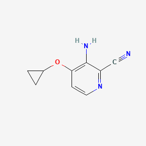 molecular formula C9H9N3O B14819595 3-Amino-4-cyclopropoxypicolinonitrile 
