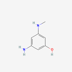 molecular formula C7H10N2O B14819596 3-Amino-5-(methylamino)phenol 