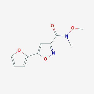molecular formula C10H10N2O4 B14819604 5-(furan-2-yl)-N-methoxy-N-methylisoxazole-3-carboxamide 