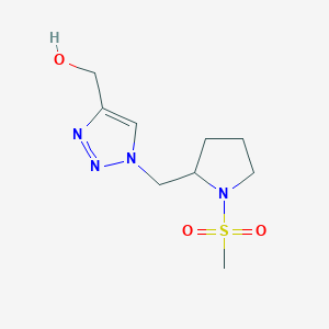 molecular formula C9H16N4O3S B1481962 (1-((1-(methylsulfonyl)pyrrolidin-2-yl)methyl)-1H-1,2,3-triazol-4-yl)methanol CAS No. 2098074-87-2