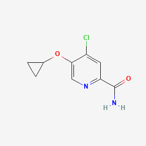 molecular formula C9H9ClN2O2 B14819632 4-Chloro-5-cyclopropoxypicolinamide 