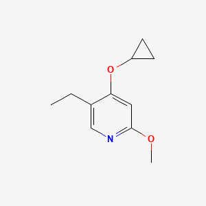 molecular formula C11H15NO2 B14819638 4-Cyclopropoxy-5-ethyl-2-methoxypyridine 