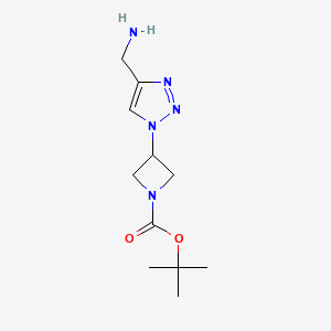 molecular formula C11H19N5O2 B1481965 tert-butyl 3-(4-(aminomethyl)-1H-1,2,3-triazol-1-yl)azetidine-1-carboxylate CAS No. 2098123-53-4