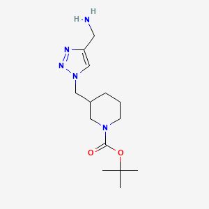 molecular formula C14H25N5O2 B1481966 tert-butyl 3-((4-(aminomethyl)-1H-1,2,3-triazol-1-yl)methyl)piperidine-1-carboxylate CAS No. 2098110-32-6