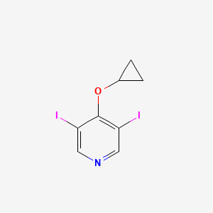 molecular formula C8H7I2NO B14819691 4-Cyclopropoxy-3,5-diiodopyridine 