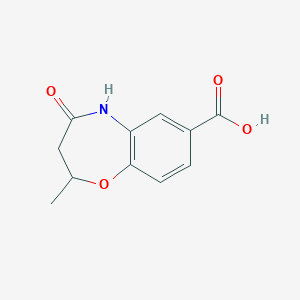 molecular formula C11H11NO4 B148197 2-Methyl-4-oxo-2,3,4,5-tetrahydro-1,5-benzoxazepine-7-carboxylic acid CAS No. 134076-69-0