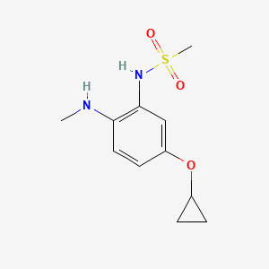 molecular formula C11H16N2O3S B14819744 N-(5-Cyclopropoxy-2-(methylamino)phenyl)methanesulfonamide 