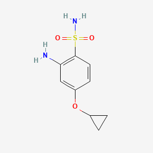 molecular formula C9H12N2O3S B14819773 2-Amino-4-cyclopropoxybenzenesulfonamide 