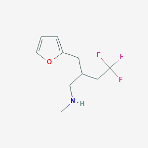 molecular formula C10H14F3NO B1481980 4,4,4-trifluoro-2-(furan-2-ylmethyl)-N-methylbutan-1-amine CAS No. 2097977-56-3