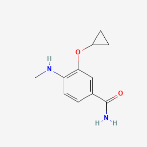 molecular formula C11H14N2O2 B14819802 3-Cyclopropoxy-4-(methylamino)benzamide 