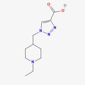 molecular formula C11H18N4O2 B1481985 1-((1-乙基哌啶-4-基)甲基)-1H-1,2,3-三唑-4-甲酸 CAS No. 2098075-74-0