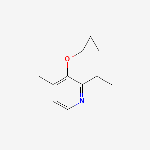 molecular formula C11H15NO B14819867 3-Cyclopropoxy-2-ethyl-4-methylpyridine 