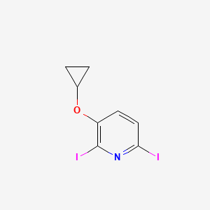 molecular formula C8H7I2NO B14819878 3-Cyclopropoxy-2,6-diiodopyridine 