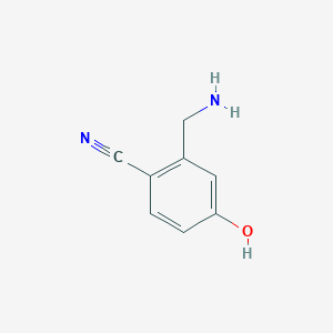 molecular formula C8H8N2O B14819882 2-(Aminomethyl)-4-hydroxybenzonitrile 