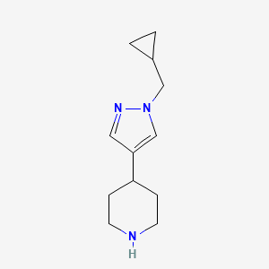 molecular formula C12H19N3 B1481989 4-(1-(cyclopropylmethyl)-1H-pyrazol-4-yl)piperidine CAS No. 2098068-20-1