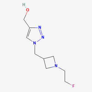 molecular formula C9H15FN4O B1481990 (1-((1-(2-fluoroethyl)azetidin-3-yl)methyl)-1H-1,2,3-triazol-4-yl)methanol CAS No. 2098016-53-4