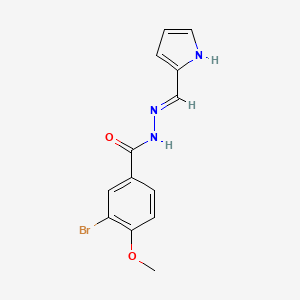 molecular formula C13H12BrN3O2 B14819908 3-bromo-4-methoxy-N'-[(E)-1H-pyrrol-2-ylmethylidene]benzohydrazide 
